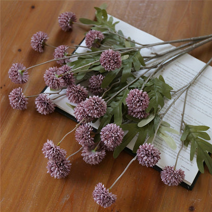 6pcs Autumn Dandelion Artificial Flowers Set - Faux Chrysanthemum Balls for Thanksgiving, Halloween &amp; Harvest Decor | Versatile Home &amp; Wedding Accents