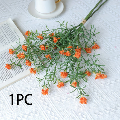 Boho Style Artificial Flower Swags, 3 Branches Plastic Gypsophila &amp; Cherry Blossom Bundle - Faux Silk Flower Bunch for Wedding, Bachelorette, Restaurant &amp; Home Decor - Ideal for Christmas, Valentine&