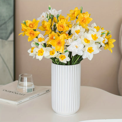8pcs Lifelike Daffodil Artificial Flowers - Perfect for Home, Wedding &amp; Garden Decor | Ideal for St. Patrick&