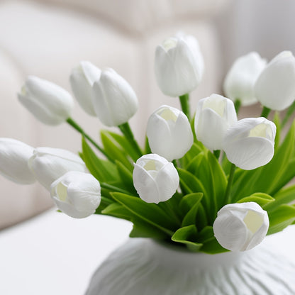 9/18psc, MiriPU Tulip Artificial Flowers, Fake Tulips, Realistic PU Tulips, Spring Wedding Bouquet Center Flower Arrangement, Table Decoration
