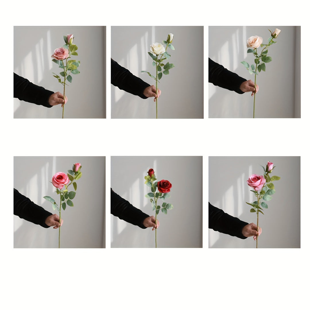 1pc, Artificial Rose Flowers, Exudes The Romantic Fragrance Of The Space, Connects Joy And Affection, And Injects Gorgeous Elegance Into Bedrooms, Living Rooms, Bars, Cafes And Restaurant A Gift That Means Gratitude, Blessing And Eternal Love
