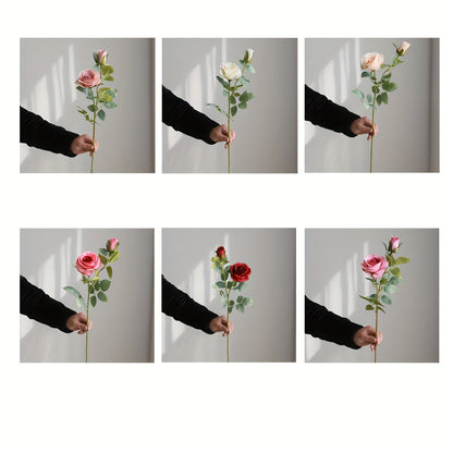 1pc, Artificial Rose Flowers, Exudes The Romantic Fragrance Of The Space, Connects Joy And Affection, And Injects Gorgeous Elegance Into Bedrooms, Living Rooms, Bars, Cafes And Restaurant A Gift That Means Gratitude, Blessing And Eternal Love