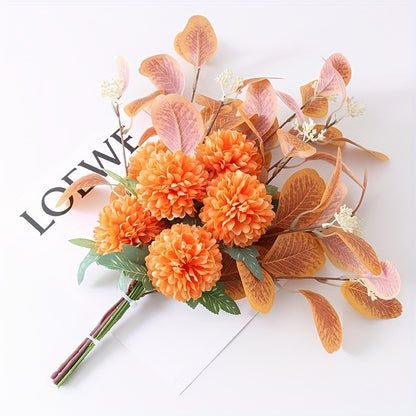 Boho Chic Artificial Eucalyptus &amp; Chrysanthemum Bouquet - Perfect for Home Decor, Weddings, Birthdays &amp; Holidays