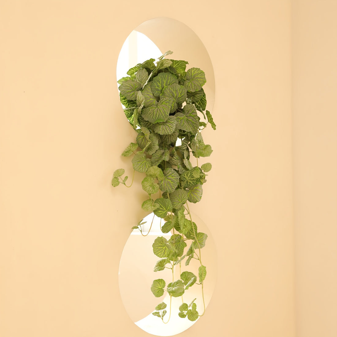 Classic Style Artificial Begonia Leaf Vine Plant Swag with Plastic Pot - Lifelike Faux Hanging Greenery for DIY Home &amp; Office Decor, Weddings, Birthdays, Parties, Perfect for All Seasons - Maintenance-Free by MOHUAGE - Ideal for Christmas, Thanksgiving, F