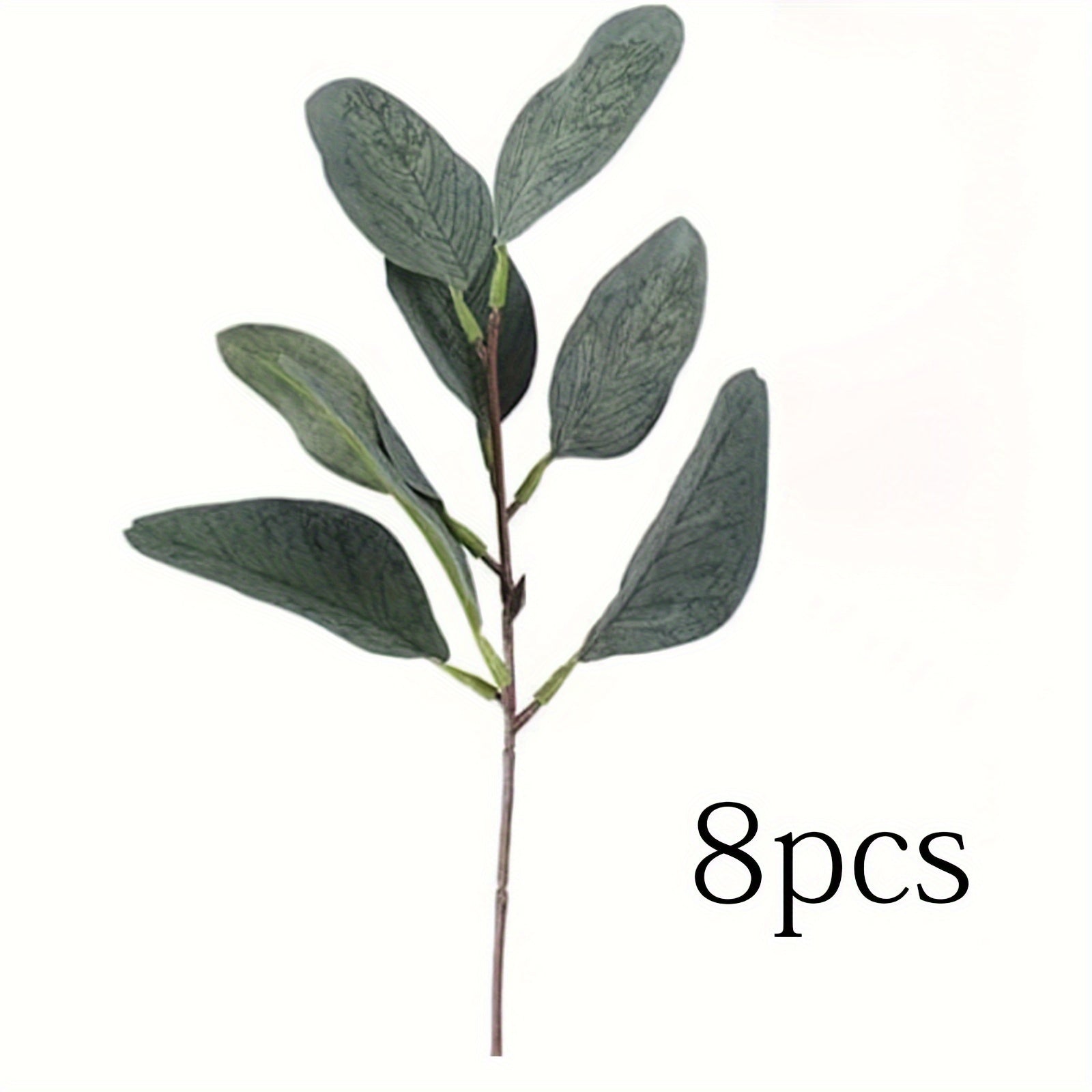 8-Piece Set of Lifelike Artificial Eucalyptus Stems - Perfect for Weddings, Parties &amp; Home Decor | Versatile Faux Greenery Branches for Christmas, Valentine&