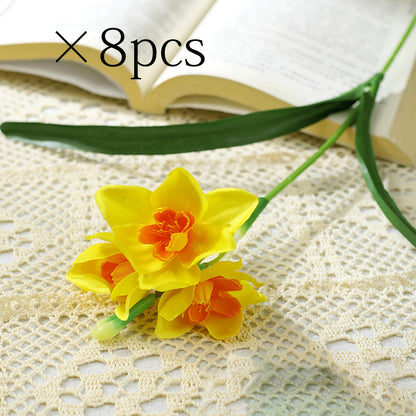 8pcs Lifelike Daffodil Artificial Flowers - Perfect for Home, Wedding &amp; Garden Decor | Ideal for St. Patrick&