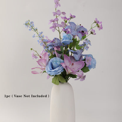 Boho Artificial Flower Swag - 1 Lifelike Dahlia Bouquet with Faux Purple Blooms - Versatile Floral Decor for Home, Tabletop, Birthday, and Holiday Celebrations - Suitable for Christmas, Easter, Thanksgiving, Valentine&