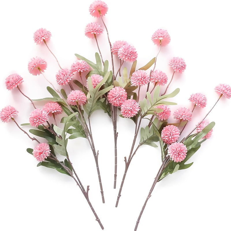 5pcs Set of Artificial Dandelion &amp; Chrysanthemum Flowers - Perfect for Home, Garden, Weddings, Valentine&