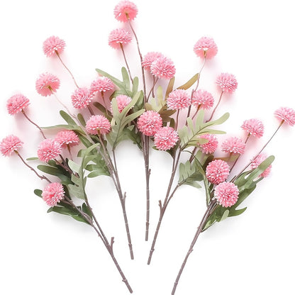 5pcs Set of Artificial Dandelion &amp; Chrysanthemum Flowers - Perfect for Home, Garden, Weddings, Valentine&