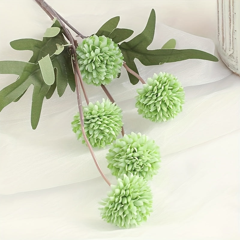 5pcs Set of Artificial Dandelion &amp; Chrysanthemum Flowers - Perfect for Home, Garden, Weddings, Valentine&