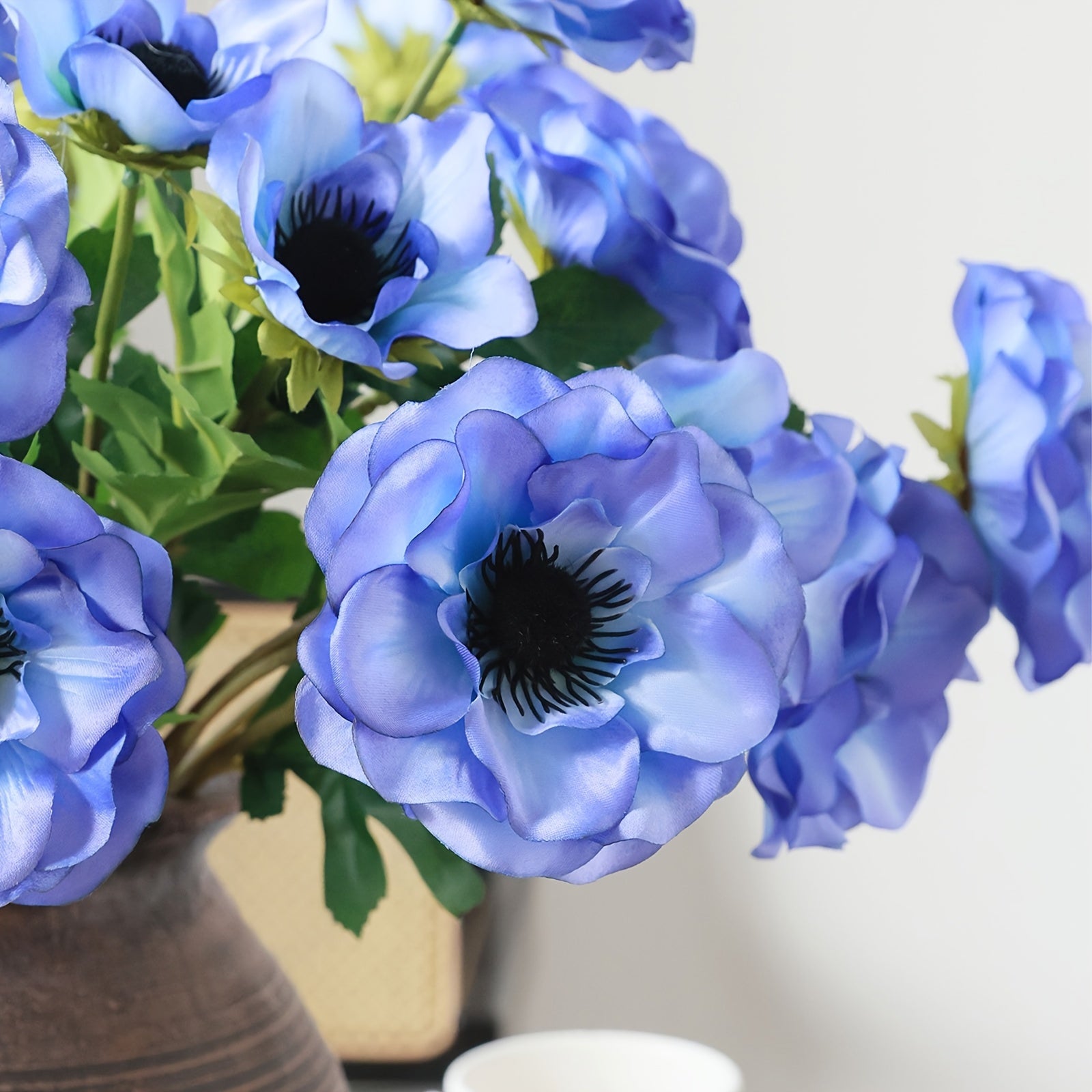 6/10 Pack Artificial Anemone Flowers, Boho Style for Wedding Party Centerpiece, Home Kitchen Decor, Spring Floral Arrangement