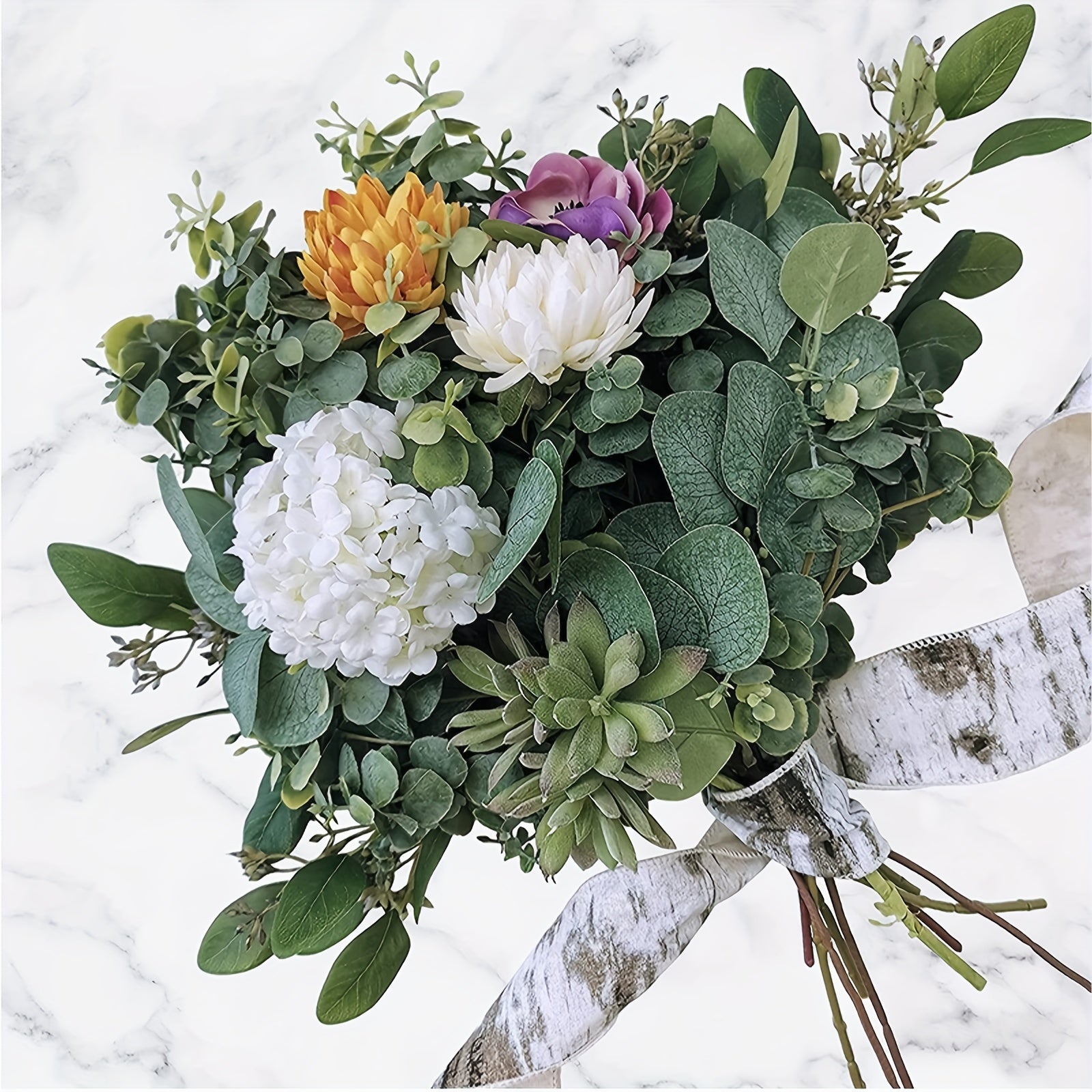 8-Piece Set of Lifelike Artificial Eucalyptus Stems - Perfect for Weddings, Parties &amp; Home Decor | Versatile Faux Greenery Branches for Christmas, Valentine&