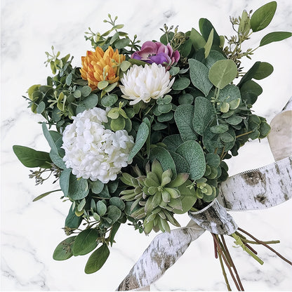 8-Piece Set of Lifelike Artificial Eucalyptus Stems - Perfect for Weddings, Parties &amp; Home Decor | Versatile Faux Greenery Branches for Christmas, Valentine&