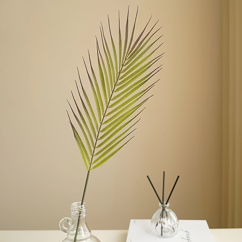 5pcs, Artificial Single Piece Large Palm Leaves, Tropical Palm Leaves, Artificial Palm Leaves With Stems, Palm Branches, For Outdoor Yard Decoration