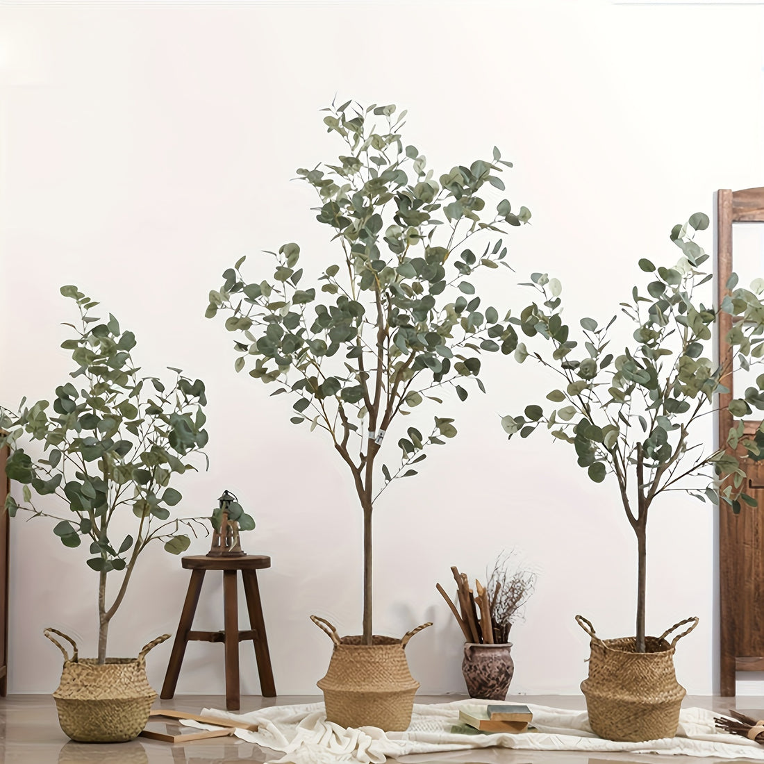 All-Season Artificial Eucalyptus Tree in Pot - Lifelike Plastic Plant for Home &amp; Office Decor, Perfect Housewarming &amp; Anniversary Gift, Maintenance-Free Faux Greenery, Versatile for Various Room Types, Ideal for New Year, Christmas, Halloween, Thanksgivin