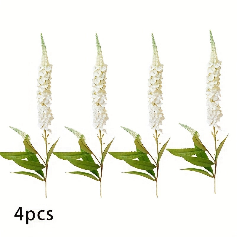 4pcs Boho Chic Artificial Lavender Flowers - Silk Purple Floral Decor for Weddings, Home &amp; Holiday Celebrations, Flower Decorations