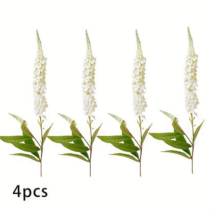 4pcs Boho Chic Artificial Lavender Flowers - Silk Purple Floral Decor for Weddings, Home &amp; Holiday Celebrations, Flower Decorations