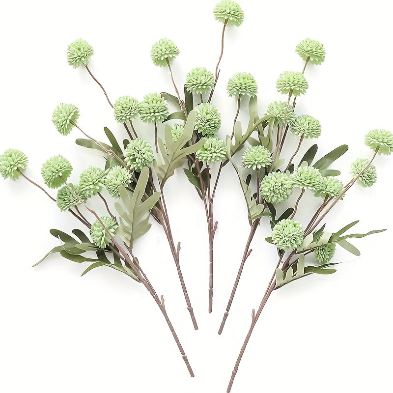 5pcs Set of Artificial Dandelion &amp; Chrysanthemum Flowers - Perfect for Home, Garden, Weddings, Valentine&
