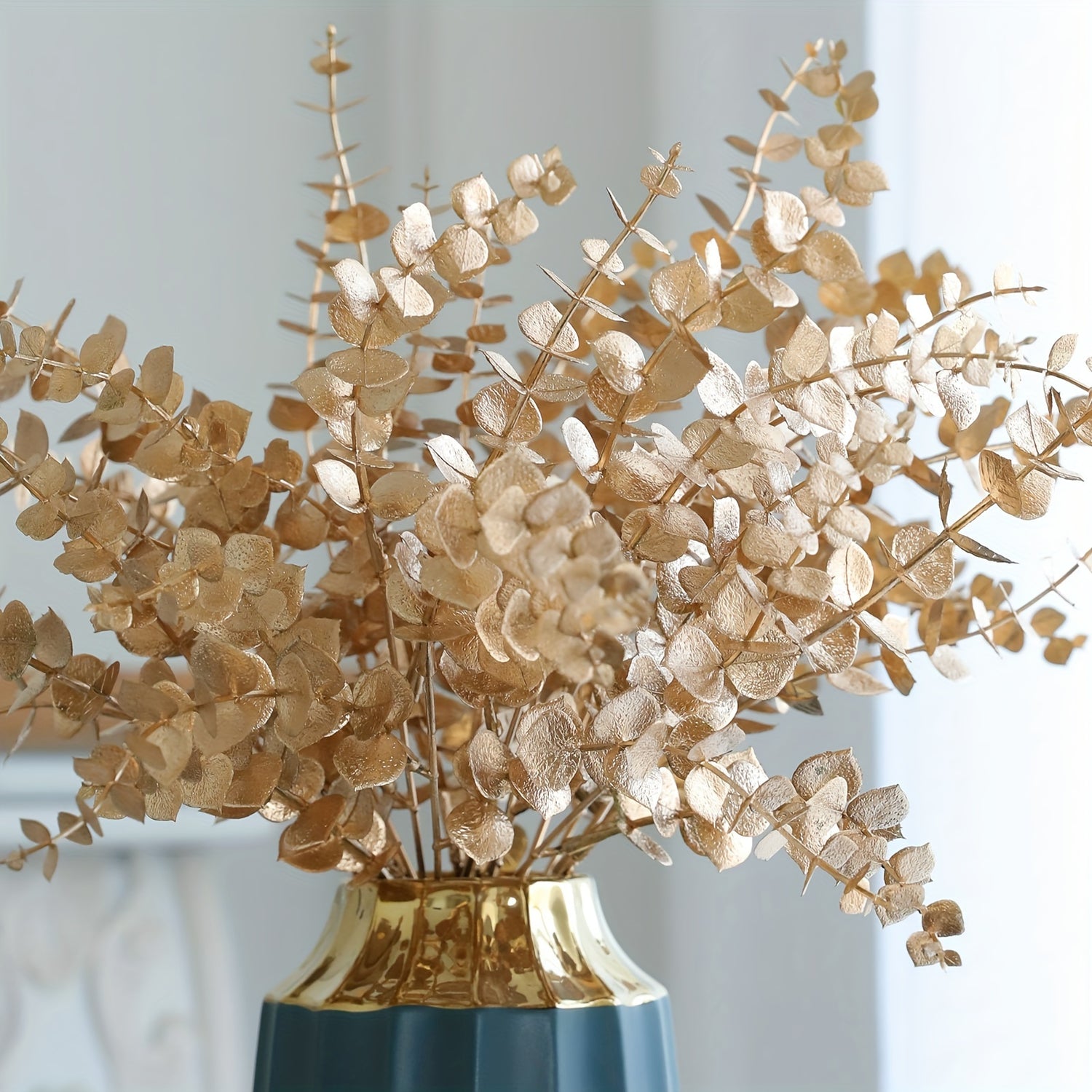 A Bunch Of Autumn Pine Needles/eucalyptus Artificial Decorative Flowers, Used For Christmas Home Decoration And Wedding Arrangements, Party Table Centerpieces