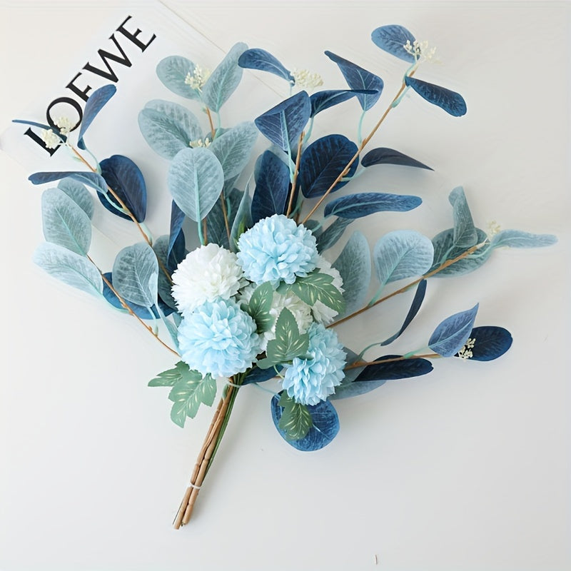 Boho Chic Artificial Eucalyptus &amp; Chrysanthemum Bouquet - Perfect for Home Decor, Weddings, Birthdays &amp; Holidays