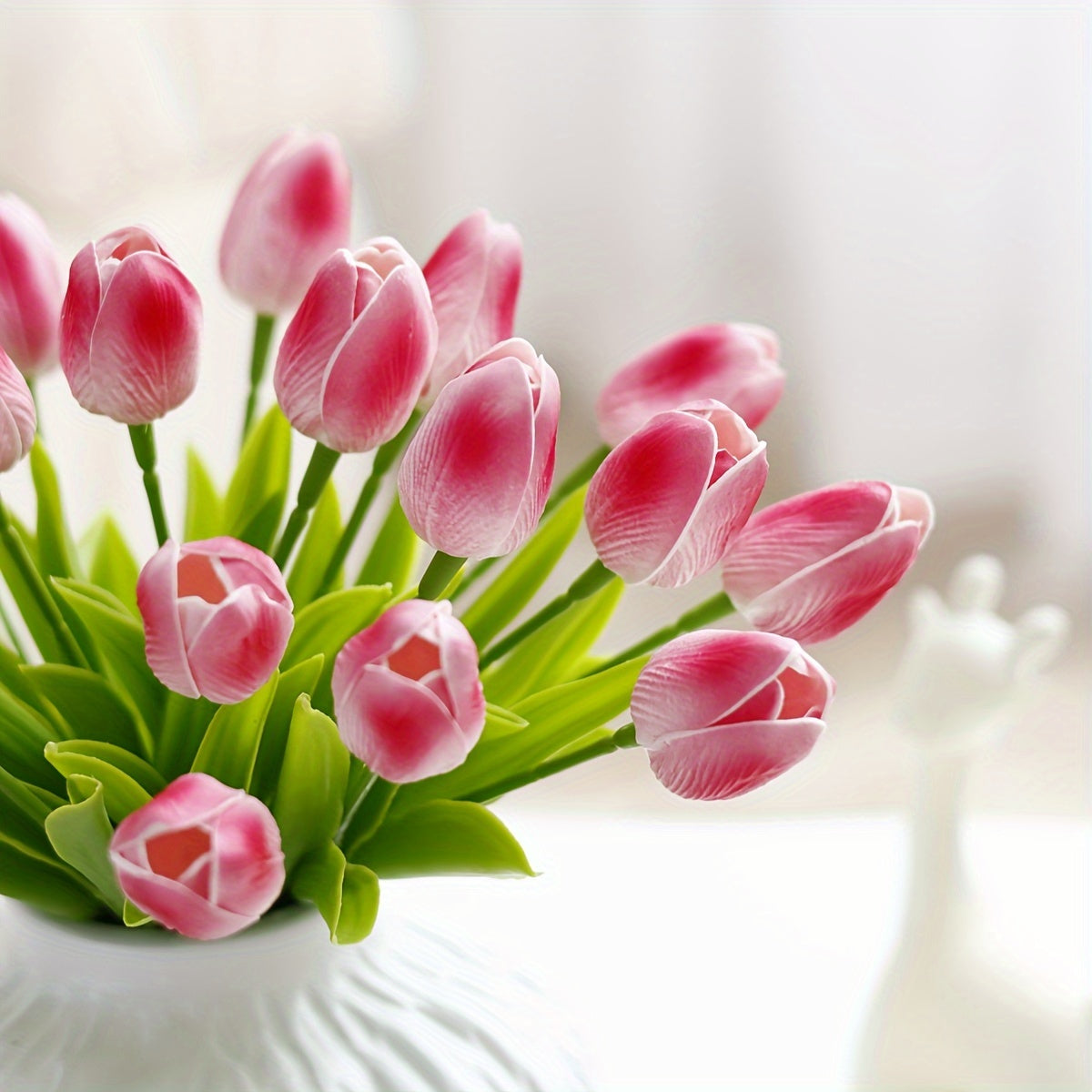 9/18psc, MiriPU Tulip Artificial Flowers, Fake Tulips, Realistic PU Tulips, Spring Wedding Bouquet Center Flower Arrangement, Table Decoration