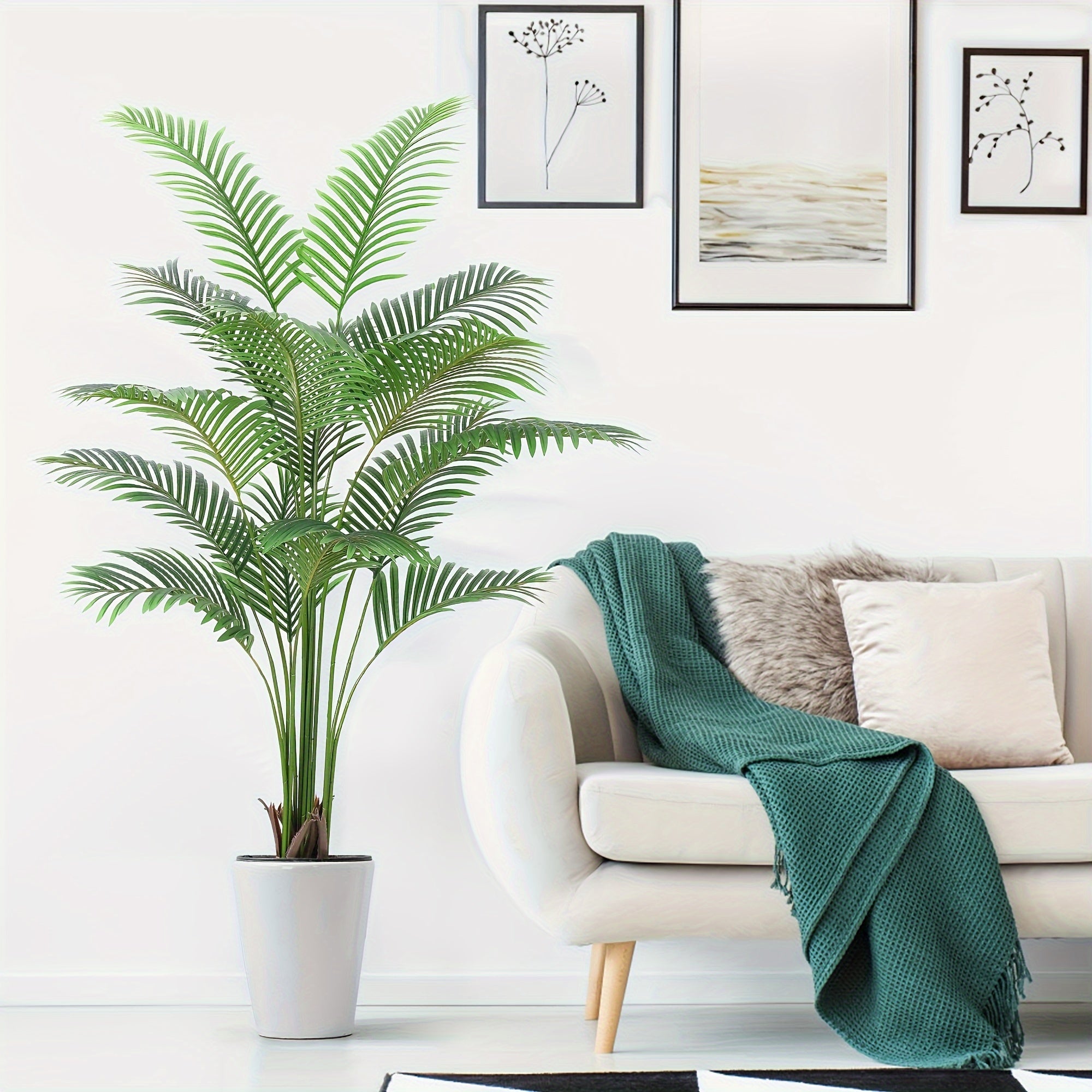 5.2ft Lifelike Artificial Palm Tree - Faux Areca with Adjustable Branches &amp; 15 Trunks, Perfect for Indoor/Outdoor Decor, Home Office, and Housewarming Gift