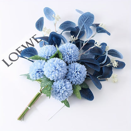 Boho Chic Artificial Eucalyptus &amp; Chrysanthemum Bouquet - Perfect for Home Decor, Weddings, Birthdays &amp; Holidays