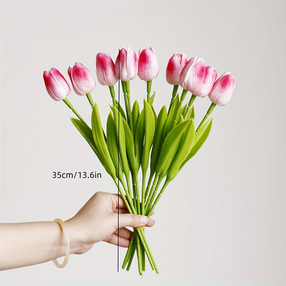 9/18psc, MiriPU Tulip Artificial Flowers, Fake Tulips, Realistic PU Tulips, Spring Wedding Bouquet Center Flower Arrangement, Table Decoration