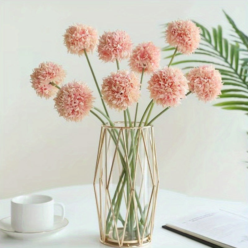 6pcs Boho Style Artificial Chrysanthemum Ball Hydrangea - Silk Fake Flower Plant Arrangement for Wedding Bouquet, Home, Kitchen, Garden, Party Table, Floral Centerpiece DIY - Plastic, Antioxidant, Ideal for Christmas, Thanksgiving, Valentine&