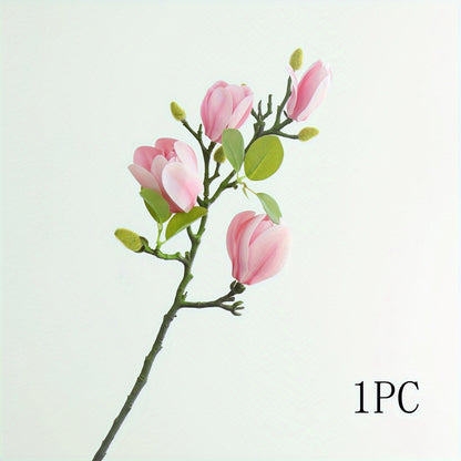 Boho Style Artificial Magnolia Flowers, 27.17&quot; Long Stems, Plastic Floral Arrangements for Wedding Centerpieces, Home Decor, Valentine&