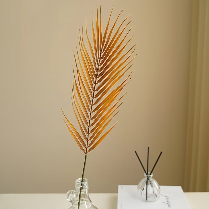 5pcs, Artificial Single Piece Large Palm Leaves, Tropical Palm Leaves, Artificial Palm Leaves With Stems, Palm Branches, For Outdoor Yard Decoration