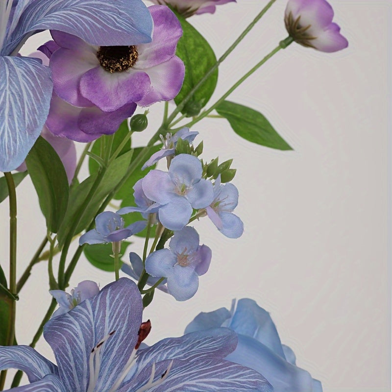 Boho Artificial Flower Swag - 1 Lifelike Dahlia Bouquet with Faux Purple Blooms - Versatile Floral Decor for Home, Tabletop, Birthday, and Holiday Celebrations - Suitable for Christmas, Easter, Thanksgiving, Valentine&